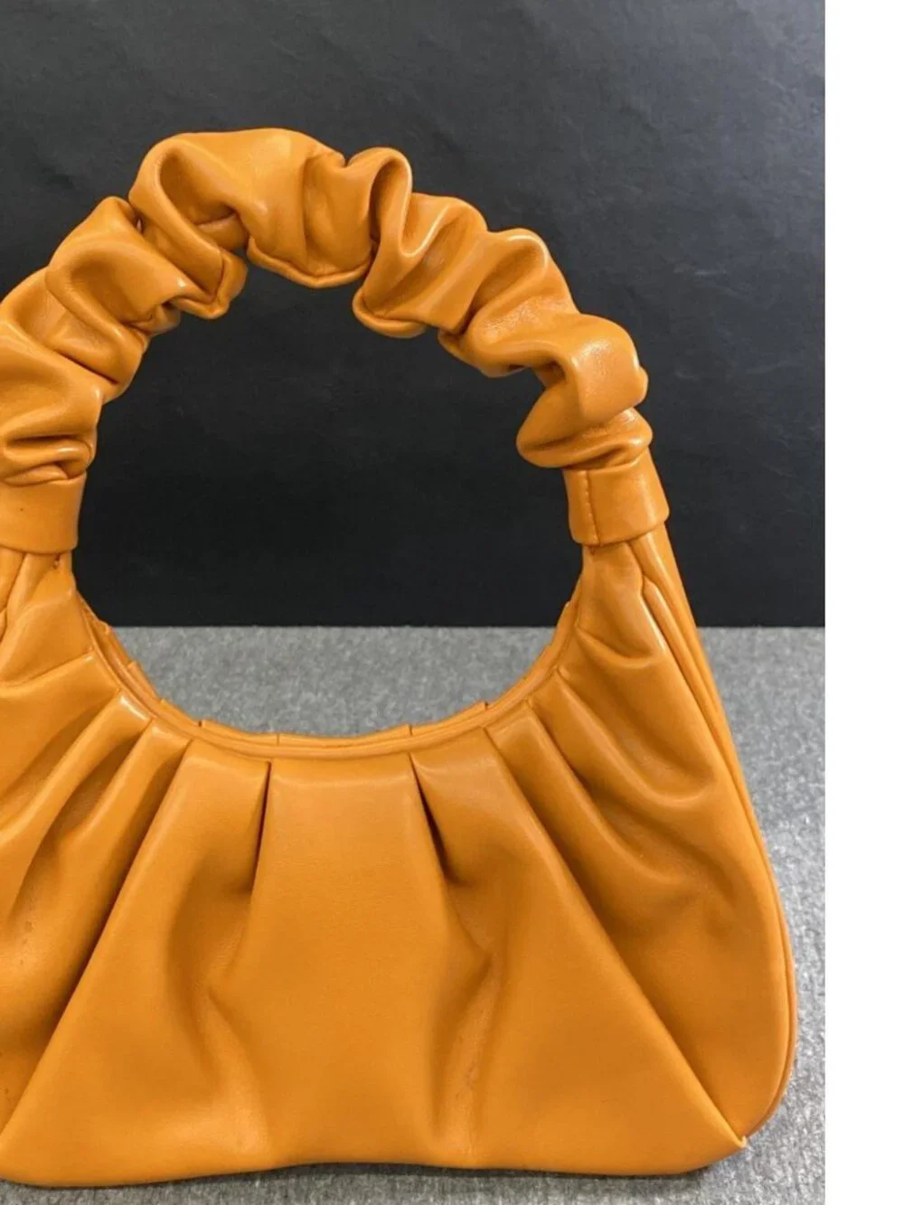 JW PEI Orange Vegan Leather Ruched Hobo Bag Shoulder Purse Gabbi Minimalist